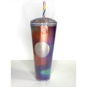 Starbucks Tumbler 2021 Summer Rainbow Kaleidoscope Dome Limited Edition 24 Oz
